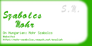 szabolcs mohr business card